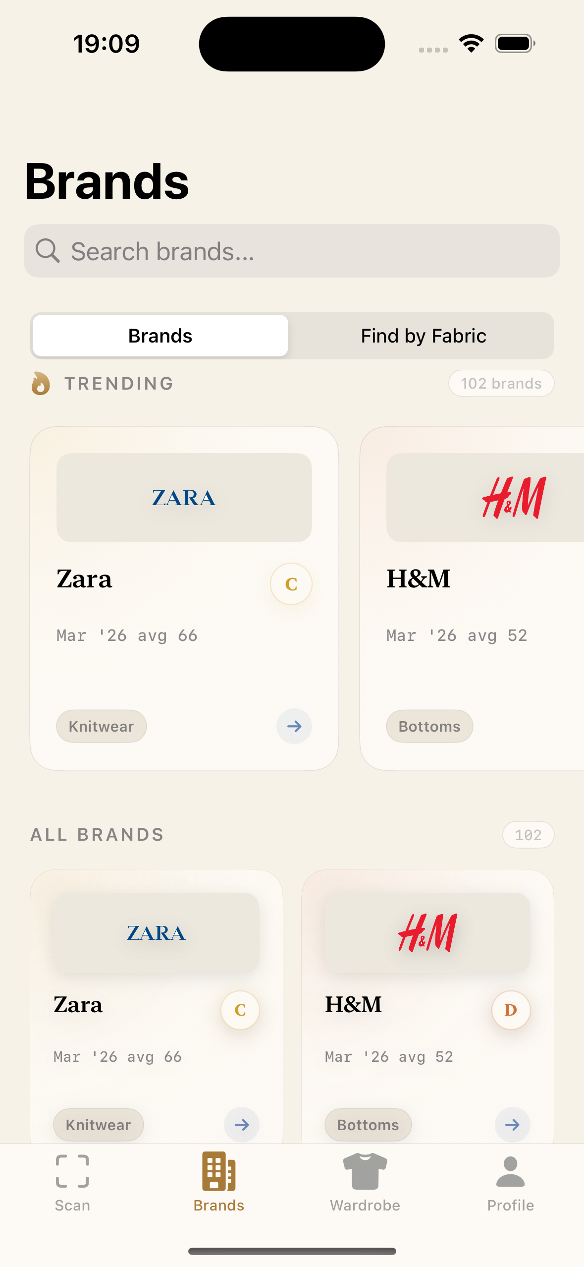 WearScore brand directory